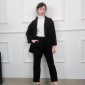 韩版宽松赫本风外套2019新款百搭贝壳扣显瘦黑色西装西服上衣女